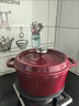 双立人（ZWILLING）2025新款珐琅锅铸铁汤锅家用焖炖锅多功能平底锅电磁炉烤箱燃气灶 珐琅铸铁锅酒红色 22cm 实拍图