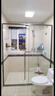 东鹏淋浴房淋浴隔断一字型卫生间浴室干湿分离玻璃推拉门洗澡间浴屏 单移枪灰+阻尼2㎡ 不锈钢边框|标高2米 实拍图