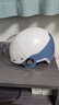 天骑头盔 电动车3c认证新国标A类电瓶车半盔男女士夏季安全帽四季通用米白-蓝色双拼/短透镜 实拍图