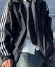 adidas休闲简约三条纹梭织立领夹克外套男装秋季阿迪达斯三叶草 黑色 (偏小，推荐买大1码)   XS 实拍图