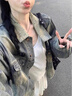 蜜乐奇牛仔外套女美式水洗春秋复古2026设计感新款宽松夹克上衣休闲时尚 【美式水洗春秋牛仔外套女复古 做旧蓝 M 建议98-110斤 实拍图