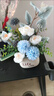 时鸟新款仿真轻奢假花客厅餐桌电视柜冰箱装饰插花花艺家居摆件花 跳跳菊紫色+life仿瓷PVC塑料盆 设计师设计新款仿真花 实拍图