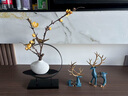 帕美居创意家居装饰品新中式鹿花瓶摆件电视柜酒柜摆设客厅书房玄关创意 禅意框+黄梅花+小号蓝鹿 实拍图