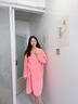 心楠浴巾女2024新款可穿可裹式浴袍秋冬加厚非全棉睡袍四季吸水速干衣 粉色长袖浴袍【加密加厚】 实拍图