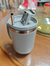 304不锈钢水杯带盖马克杯双层隔热办公室咖啡杯 【304白】水杯+盖+不锈钢吸管 实拍图