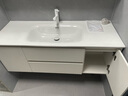 浪鲸浴室柜陶瓷一体盆洗手盆柜折叠隐藏镜面洗漱台洗脸盆组合一体柜 珍珠白 智能折叠镜柜120cm 实拍图