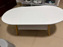 逸朗德茶几家用小户型茶几桌客厅简约沙发边几创意圆形简易置物架小桌子 椭圆双层】100*50*42cm暖白 实拍图