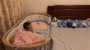 斯达露娜婴儿床实木椭圆形环保无漆多功能可移动欧式宝宝双胞拼接床 （全套木色）床+床垫+床品/蚊帐 实拍图