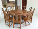唐煌轩红木家具非洲鸡翅木(学名:非洲崖豆木)圆形餐桌椅组合实木餐厅家用中式餐台饭桌 178圆桌+10餐椅 实拍图