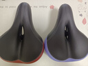凤凰（Phoenix）自行车坐垫柔软加厚防痛座垫公路车山地车单车导风槽硅胶骑行座椅 高弹记忆海绵 蓝紫【带尾灯】 实拍图