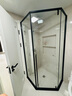 九牧（JOMOO）极窄钻石淋浴房卫生间干湿分离浴室淋浴隔断玻璃推拉门挡水条E17 雅黑型材（内外双开） 现货速发【光玻】900*900*1900mm 实拍图