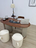 可奈熊现代阳台小户型腰型茶桌椅组合新中式异形实木家用月牙茶台 单茶桌 120*70cm 实拍图
