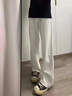 美式vibe裤子高街潮牌百搭纯白色牛仔裤男直筒修身显瘦痞帅微喇裤 白色-807 常规 L 实拍图