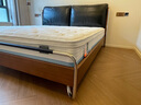 卡熙缇流影床中古风真皮实木家用包豪斯主卧法式复古软包 羽绒款-烟墨黑油蜡皮 1.8米床（松木排骨架） 实拍图