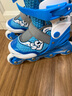 米高轮滑鞋套装儿童溜冰鞋女全套装旱冰鞋男可调直排轮SC0升级款 蓝S 实拍图