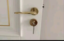 固特（GUTE）金色分体门锁室内静音锁轻奢简约卧室房间木门把手家用通用锁具 7218分体金色+3片平开合页+门吸 适合门厚35-45mm 实拍图