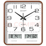康巴丝（Compas）挂钟客厅万年历温湿度时钟 简约石英钟表挂墙C3236 咖木色 34cm 实拍图