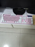 银雕K600键盘彩包升级版 复古朋克键帽 机械手感 游戏背光电竞办公 USB接口 粉白白光键盘 实拍图