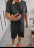 361°运动套装男夏季跑步短袖基础舒适速干健身训练衣服 【男款】超级黑/超级黑 L 实拍图