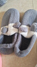 包跟棉拖鞋女家居棉拖女士月子鞋居家棉鞋冬季带跟毛拖鞋毛毛鞋男 灰色 44-45码（适合43-44码） 实拍图