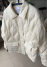 太平鸟女装羽绒服轻薄多巴胺无胆衬衫羽绒休闲外套短款 米白色 L 实拍图