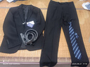 法蒙泽西服套装男士三件套商务职业正装小西装男结婚新郎上班修身外套男 黑色(西服+西裤+大礼包) L 【95-110斤】 实拍图