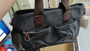 墨一男士帆布手提包休闲单肩斜挎包背包男轻便通勤电脑包大容量公文包 灰黑色 实拍图