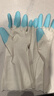 手护神家务手套清洁鲨鱼油防水厨房洗碗小大号男女士加长洗衣洗菜清洁 302款 植绒舒适中厚  蓝色 1双 中号M 实拍图