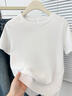 班尼路（Baleno）正肩短袖T恤女2025夏季新款白色圆领透气修身时尚休闲百搭打底衫 实拍图