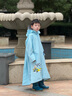 牧萌儿童雨衣带书包位男童女童女孩加长全身学生雨披 蓝色赛车 3XL 实拍图