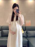 甜苗苗孕妇装夏季宽松大码上衣遮肚子显瘦泡泡袖孕妇仙女风麻纱连衣裙女 麻纱孕妇连衣裙【米白色】 L码【建议110-130斤】柔软舒适 实拍图