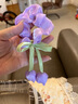 春季新款甜美百搭郁金香花朵大肠发圈感气质头绳扎高马尾发饰 郁金香飘带发圈-紫色 实拍图