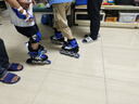 拓呈溜冰鞋儿童全套装成人男女小孩旱冰鞋滑冰鞋轮滑鞋直排轮初学者 蓝单闪套装(头盔+护具+礼包) M （适合鞋码32-37码）适合脚长20-23CM 实拍图