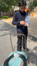 野马（YEMA）3C认证359S电动摩托车头盔男女秋冬季轻便式半盔电瓶车安全帽 四季通用 皮亚黑彩带花配透明长镜 实拍图