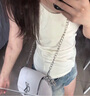 Calvin Klein【七夕礼物】单肩包链条包包字母旋扣翻盖CK女包斜挎马鞍包DH3240 实拍图