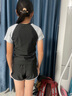 佑游儿童泳衣女孩分体泳装女童游泳馆速干温泉游泳四件套32005黑色3XL 实拍图
