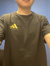 阿迪达斯 （adidas）T恤男夏季运动透气轻薄宽松棉短袖 黑/金 2XL 实拍图