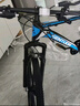 EG7山地自行车成人学生变速越野单车双减震赛车26寸青少年男女 辐条【加厚防滑轮-更安全】黑蓝 24寸21速【适合：145-165CM】 实拍图