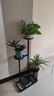 长万家花架子阳台客厅室内可移动带轮铁艺置物架落地式吊兰多肉绿萝植盆 钻石黑 脚垫款 实拍图