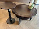 中古风复古圆形茶几家用茶桌客厅小户型美式实木法式新款客厅边几 【橡胶木茶几】胡桃色单桌80CM 实拍图
