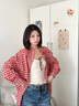 尤克达蒂（yookdd）衬衫外套女春夏季2025年新款复古格子长袖衬衣小众设计感宽松开衫 红格子衬衫 M 实拍图