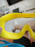 特步（XTEP）儿童泳镜防雾防水游泳镜高清大框男女童泳镜泳帽套装专业游泳装备 活泼黄绿+舒适PU泳帽 实拍图