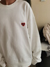 查尔斯桃心【白鹿&王楚然同款】纯棉刺绣圆领卫衣男女情侣款打底衫 白色 XS 实拍图
