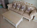 田园驿站欧式头层真牛皮沙发客厅实木沙发小户型单人懒人高档沙发家具雕花 1+2+3组合 实拍图