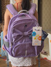 乐同护脊小学生书包人体工学护脊减负简约大方透气 蝴蝶结系列 中童芋紫色| 4到6年级 实拍图