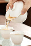 金镶玉中国风羊脂玉瓷三才盖碗两小杯手抓壶主人杯敬茶碗分茶功夫茶具 实拍图