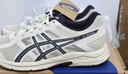亚瑟士ASICS男鞋透气跑鞋运动鞋缓震舒适跑步鞋 GEL-CONTEND 4 米白色/蓝色 41.5 实拍图