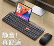 云墨（YUNMO） 可充电无线蓝牙键盘鼠标套装双模复古圆帽静轻音台式机电脑笔记本手机平板通用打字外设 曜石黑单键盘【蓝牙+无线双模+一键多媒体】无光 实拍图