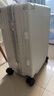 纯奢（CHEYSIR）铝框拉杆箱轻音轮行李箱男女旅行箱学生密码箱包皮箱子 皓月白【旗舰铝框+带折叠杯架】 20英寸 【登机箱·适合1-7天】 实拍图