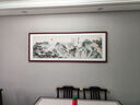 墨派新中式客厅装饰画沙发背景墙挂画办公室山水画横幅手绘国画壁画 流水生财 160*60cm/实木框+喷绘(适合2.0米沙发) 实木边框 实拍图
